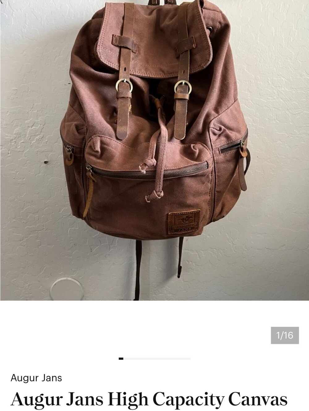 High Capacity Brown Canvas Backpack